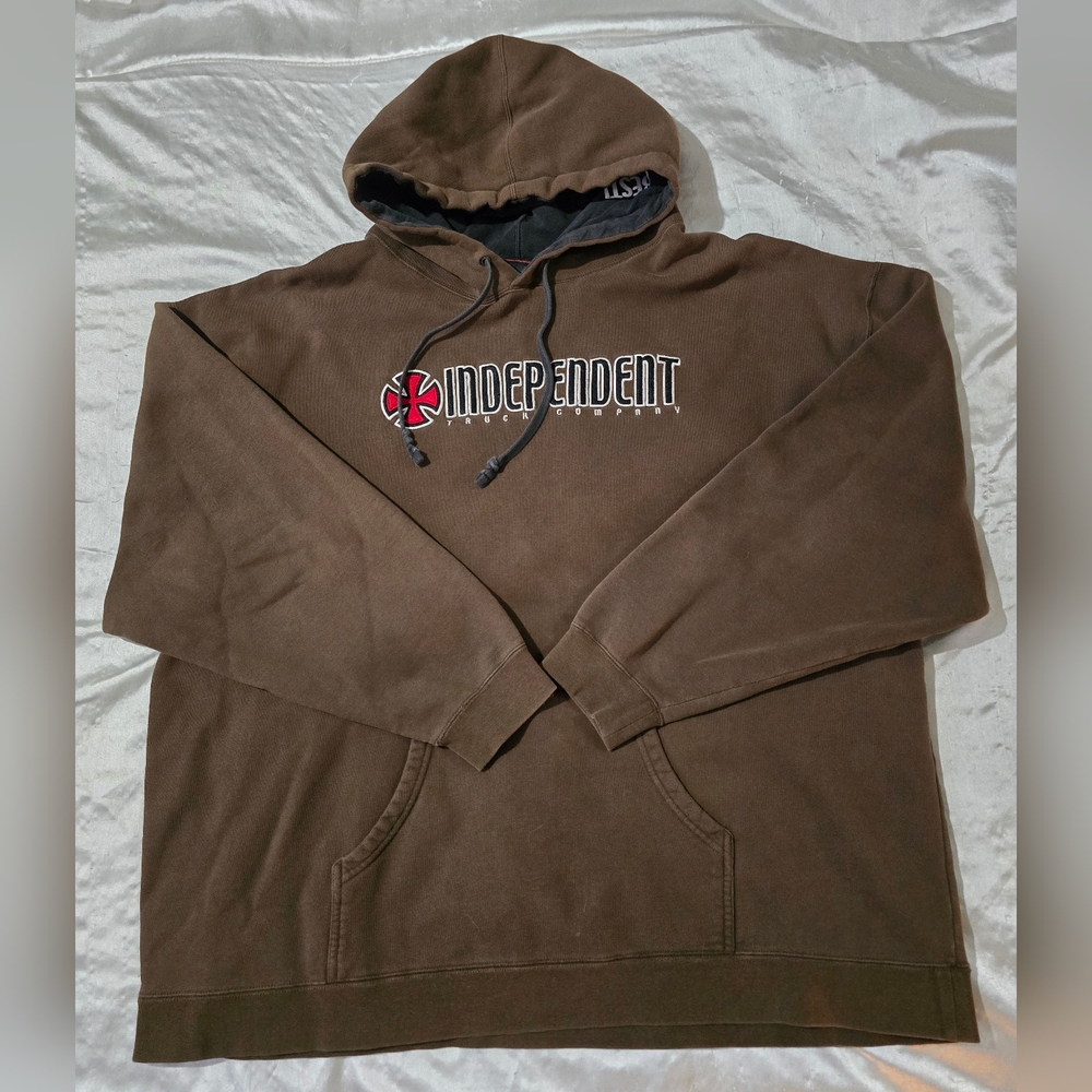 Independent Truck Company Embroidered Logos Heavyweight Skate Hoodie Size 2XL